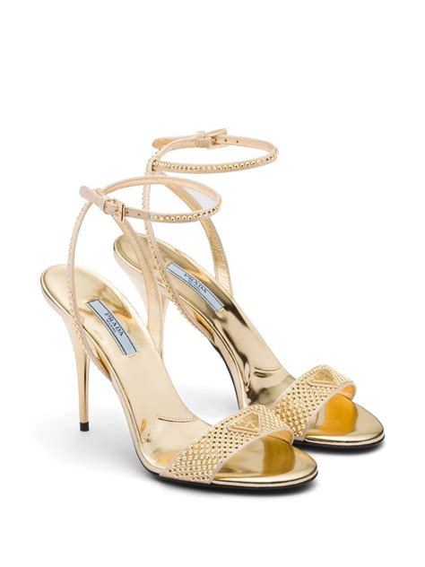 prada crystal embellished satin sandals